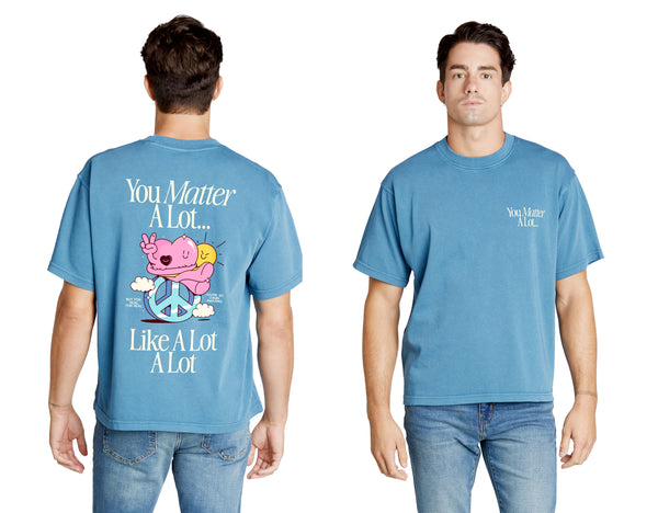 Adam "You Matter A Lot" Blue Boxy Tee