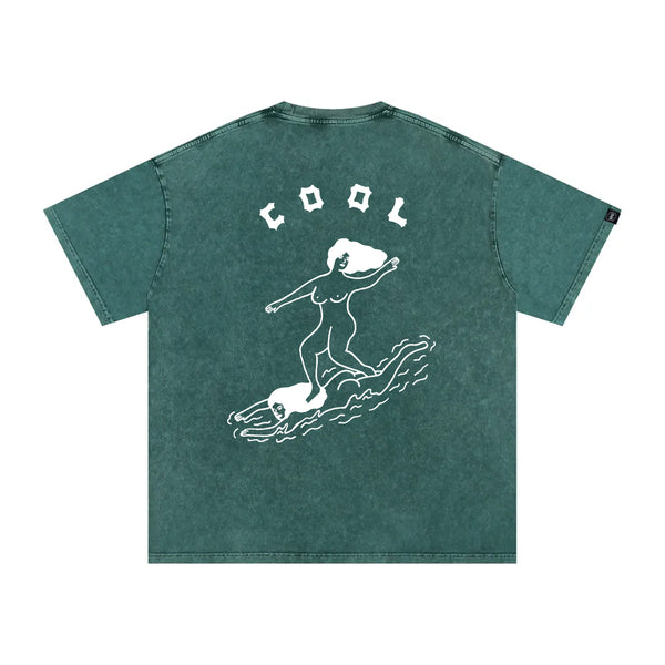 Cool Girls - Green Stone Wash Tee